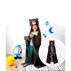 Bear Hooded Bed Blanket Gray - Pillowfort